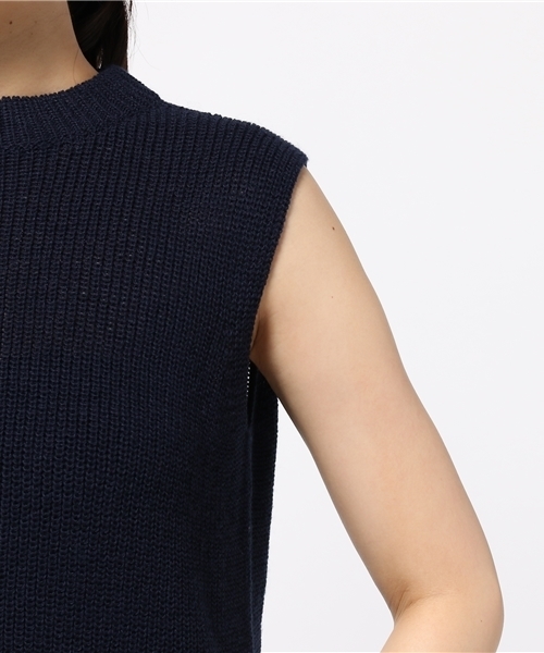 22 OCTOBRE（ヴァンドゥ－オクトーブル）の「バルキーロングベスト（ニット/セーター・レディース・ブラック/ベージュ/ネイビー・2）」の4枚目の写真