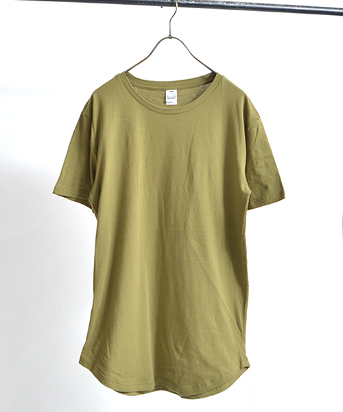 ROOPTOKYO（ループトウキョウ）の「ロング丈 コットン 無地 ラウンド Tシャツ proclub/プロクラブ（Tシャツ/カットソー・メンズ・グレー/オリーブ/ネイビー/ホワイト/ブラック・S/L/M）」の4枚目の写真