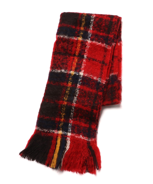 mimis（ミイーミイーズ）の「【U.Q/ユウキュウ】チェックマフラー【mimis/ミィーミィーズ】（マフラー・レディース・ベージュ/ネイビー/レッド・FREE）」の7枚目の写真