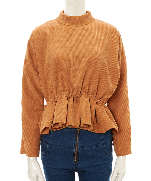 fifth（フィフス）の「ペプラムデザイントップス（Tシャツ/カットソー・レディース・ブラック/グレー/キャメル/ネイビー/ベージュ/アイボリー・MEDIUM/SMALL）」の6枚目の写真