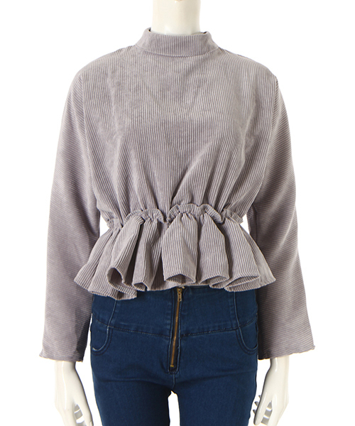 fifth（フィフス）の「ペプラムデザイントップス（Tシャツ/カットソー・レディース・ブラック/グレー/キャメル/ネイビー/ベージュ/アイボリー・MEDIUM/SMALL）」の8枚目の写真