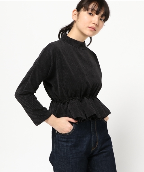 fifth（フィフス）の「ペプラムデザイントップス（Tシャツ/カットソー・レディース・ブラック/グレー/キャメル/ネイビー/ベージュ/アイボリー・MEDIUM/SMALL）」の17枚目の写真