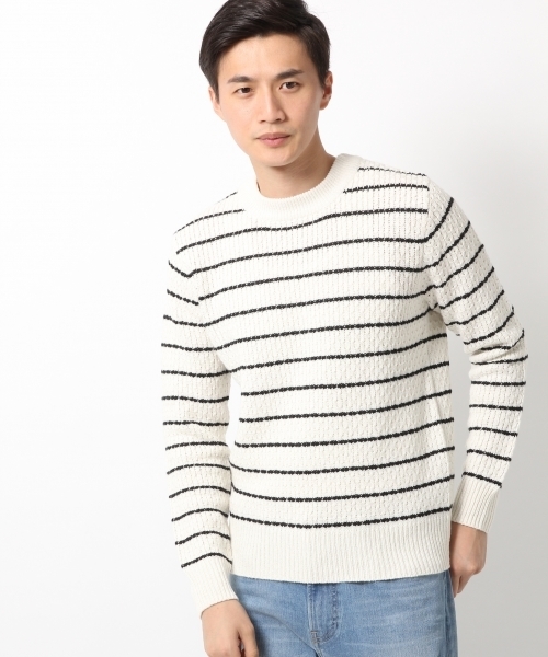 GLOBAL WORK(グローバルワーク)の「5ゲージハニカムニットプルオーバー/725473(ニット/セーター・メンズ・ネイビー/ライトピンク/ブラック/グレー・LARGE/MEDIUM/X-LARGE/SMALL)」の2枚目の写真