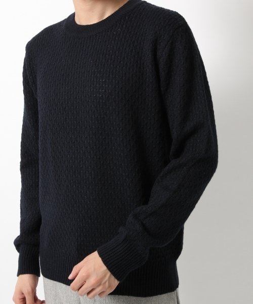 GLOBAL WORK(グローバルワーク)の「5ゲージハニカムニットプルオーバー/725473(ニット/セーター・メンズ・ネイビー/ライトピンク/ブラック/グレー・LARGE/MEDIUM/X-LARGE/SMALL)」の11枚目の写真
