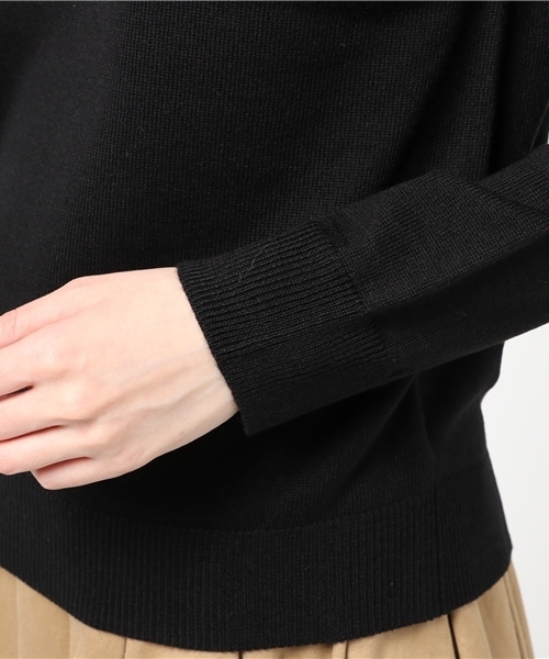 earth music&ecology（アースミュージックアンドエコロジー）の「タートル衿フリルニットプルオーバー（ニット/セーター・レディース・ライトグレー/アイボリー/ブラック/ライトピンク・S/M）」の9枚目の写真