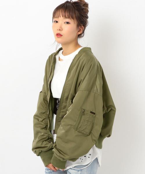 Another Edition（アナザーエディション）の「ショートMA-1 Ⅱ（MA-1・レディース・オリーブ/ライトピンク・SMALL/MEDIUM）」の14枚目の写真