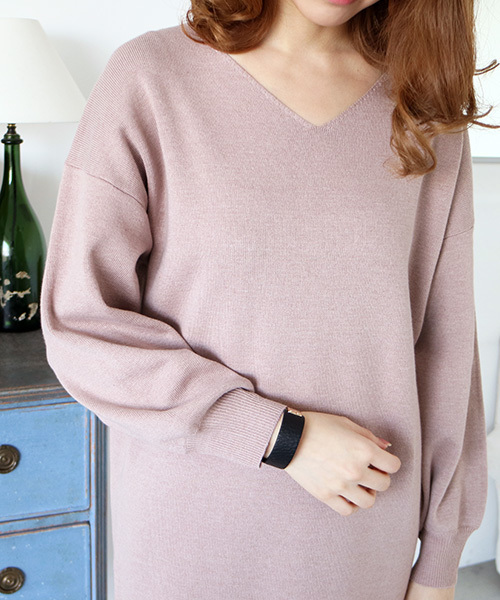 N.（N. Natural Beauty Basic）（エヌエヌナチュラルビューティーベーシック）の「総針サックワンピース（ワンピース・レディース・ベージュ/ネイビー/ホワイト/ブルー・MEDIUM）」の12枚目の写真