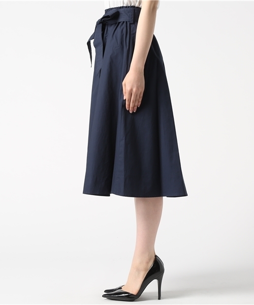 N.（N. Natural Beauty Basic）（エヌエヌナチュラルビューティーベーシック）の「ウエストシャーリングリボンベルトスカート（スカート・レディース・ベージュ/イエロー/ネイビー/レッド・MEDIUM）」の6枚目の写真