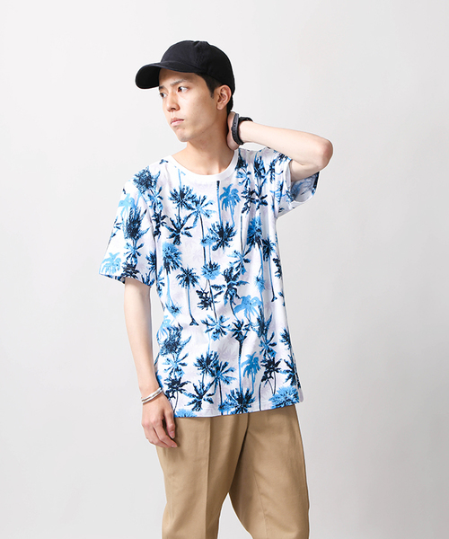 WEGO（ウィゴー）の「WEGO/パームツリープリントカットソー（Tシャツ/カットソー・メンズ・ブルー系その他/オレンジ系その他・MEDIUM/LARGE）」の11枚目の写真