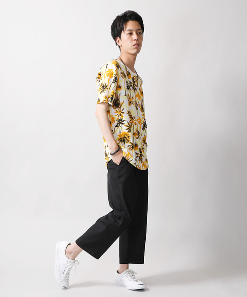 WEGO（ウィゴー）の「WEGO/パームツリープリントカットソー（Tシャツ/カットソー・メンズ・ブルー系その他/オレンジ系その他・MEDIUM/LARGE）」の12枚目の写真