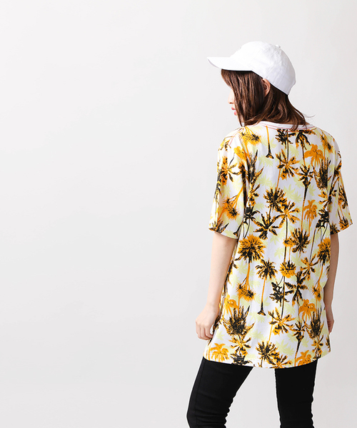 WEGO（ウィゴー）の「WEGO/パームツリープリントカットソー（Tシャツ/カットソー・メンズ・ブルー系その他/オレンジ系その他・MEDIUM/LARGE）」の16枚目の写真