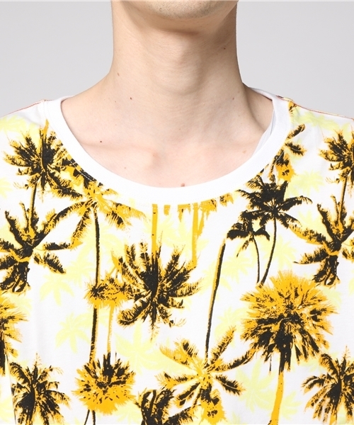 WEGO（ウィゴー）の「WEGO/パームツリープリントカットソー（Tシャツ/カットソー・メンズ・ブルー系その他/オレンジ系その他・MEDIUM/LARGE）」の8枚目の写真