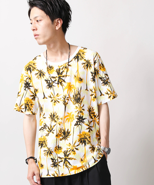 WEGO（ウィゴー）の「WEGO/パームツリープリントカットソー（Tシャツ/カットソー・メンズ・ブルー系その他/オレンジ系その他・MEDIUM/LARGE）」の18枚目の写真