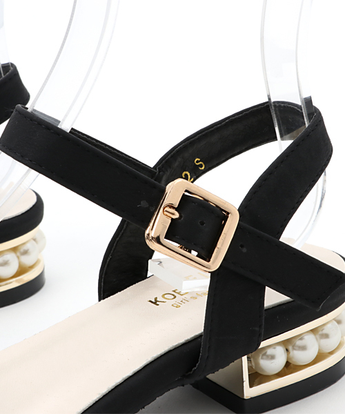 KOBE LETTUCE(コウベレタス)の「パールヒールスカラップデザインサンダル(サンダル・レディース・ブラック/ラベンダー/ベージュ/ホワイト/ホワイト系その他・L/S/M/LL)」の11枚目の写真