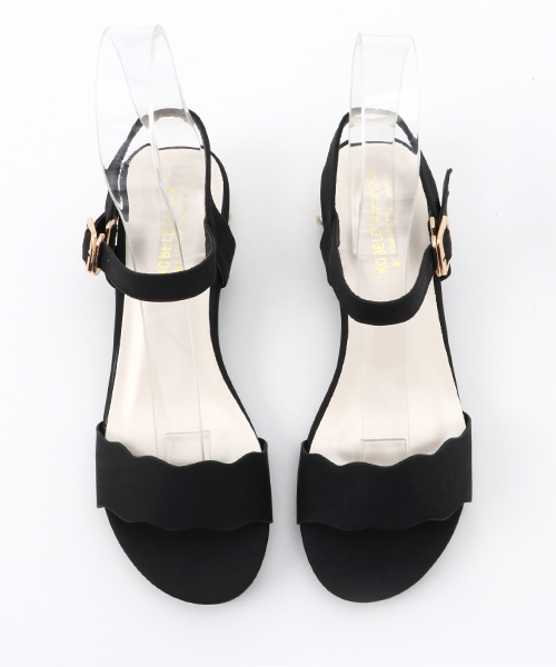 KOBE LETTUCE(コウベレタス)の「パールヒールスカラップデザインサンダル(サンダル・レディース・ブラック/ラベンダー/ベージュ/ホワイト/ホワイト系その他・L/S/M/LL)」の6枚目の写真