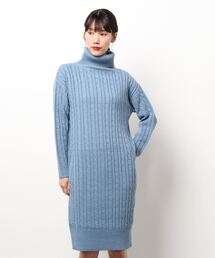 タートルネック」に該当するワンピース/ドレス（ブルー・ネイビー/青色