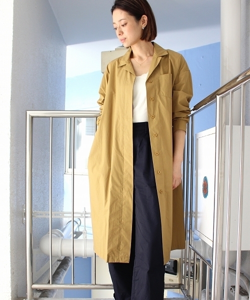 ベージュ 長袖シャツドレス ウエストシャーリング ウエストシャーリングシャツワンピース｜PETAL ONLINE（ペタルオンライン）