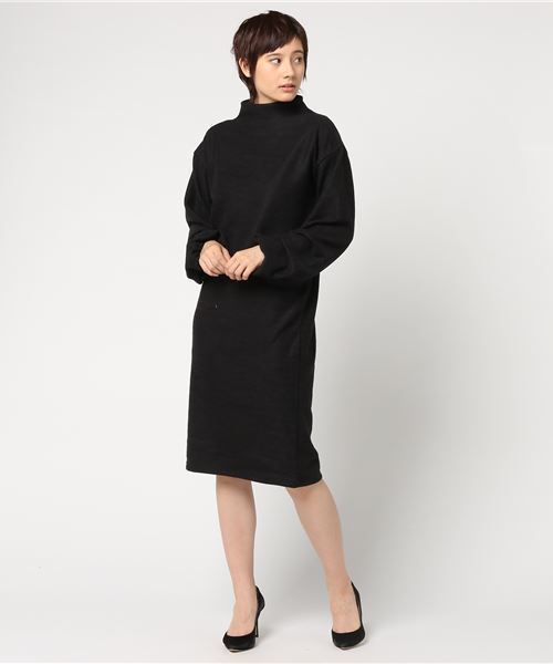 VENCEEXCHANGE（ヴァンスエクスチェンジ）の「袖タックロングワンピース              （ワンピース・レディース・ブラック/グレー/ブルー・MEDIUM）」の10枚目の写真