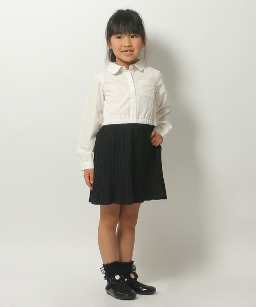 Ikka イッカ の キッズ プリーツドッキングワンピース 入学 入園 卒業 卒園 ワンピース Wear
