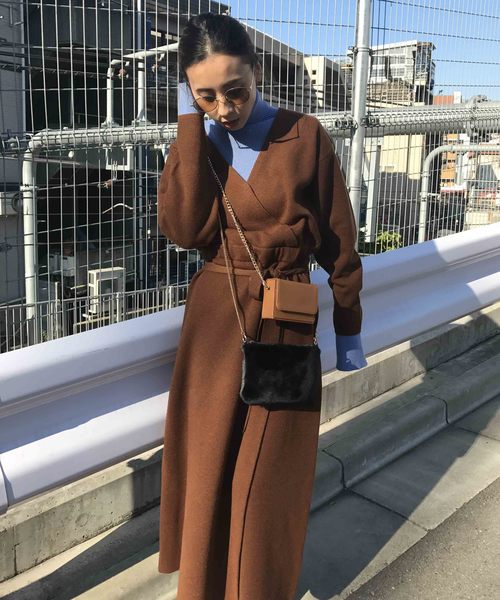 Ameri（アメリ）の「CACHE COEUR LONG KNIT DRESS（ワンピース