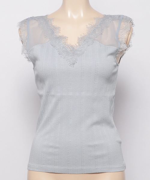 PAGEBOY（ページボーイ）の「シースルーレースキャミ（タンクトップ・レディース・ライトグレー/レッド/ブラック/オフホワイト/ブラウン/シルバー系その他・FREE）」の10枚目の写真