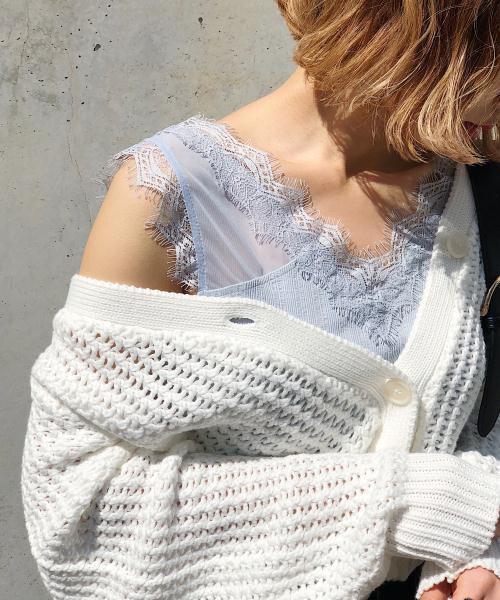 PAGEBOY（ページボーイ）の「シースルーレースキャミ（タンクトップ・レディース・ライトグレー/レッド/ブラック/オフホワイト/ブラウン/シルバー系その他・FREE）」の13枚目の写真