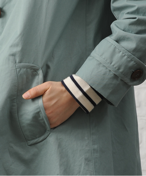 POU DOU DOU（プードゥドゥ）の「コットンナイロンサテン丸衿コート（ステンカラーコート・レディース・ベージュ/ミント/ピンク・03）」の7枚目の写真