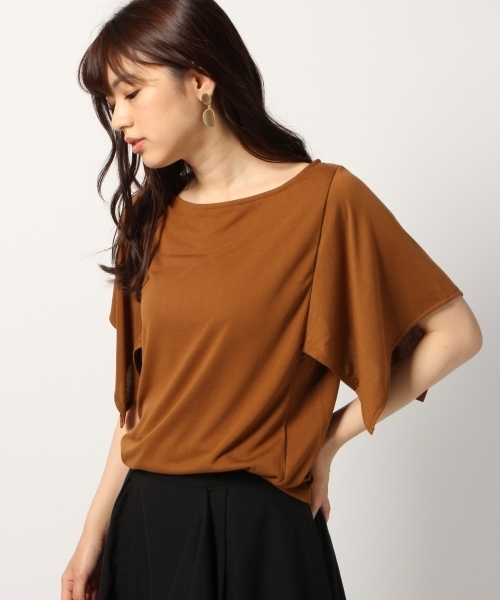 GLOBAL WORK（グローバルワーク）の「【快適機能付き】ハンカチスリーブプルオーバー半袖/786822（Tシャツ/カットソー・レディース・ベージュ/ホワイト/ライトグレー/ブラック/グリーン/ブラウン・MEDIUM/LARGE）」の5枚目の写真