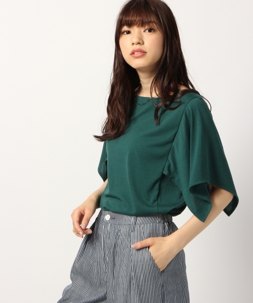 GLOBAL WORK（グローバルワーク）の「【快適機能付き】ハンカチスリーブプルオーバー半袖/786822（Tシャツ/カットソー・レディース・ベージュ/ホワイト/ライトグレー/ブラック/グリーン/ブラウン・MEDIUM/LARGE）」の6枚目の写真