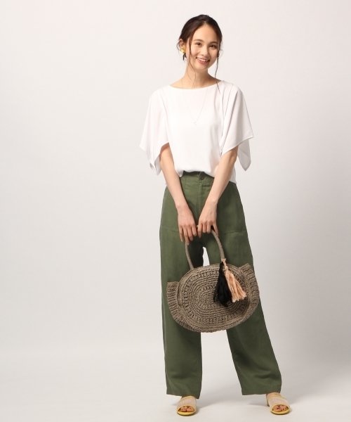 GLOBAL WORK（グローバルワーク）の「【快適機能付き】ハンカチスリーブプルオーバー半袖/786822（Tシャツ/カットソー・レディース・ベージュ/ホワイト/ライトグレー/ブラック/グリーン/ブラウン・MEDIUM/LARGE）」の14枚目の写真