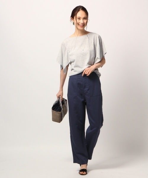 GLOBAL WORK（グローバルワーク）の「【快適機能付き】ハンカチスリーブプルオーバー半袖/786822（Tシャツ/カットソー・レディース・ベージュ/ホワイト/ライトグレー/ブラック/グリーン/ブラウン・MEDIUM/LARGE）」の7枚目の写真