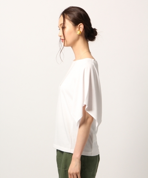 GLOBAL WORK（グローバルワーク）の「【快適機能付き】ハンカチスリーブプルオーバー半袖/786822（Tシャツ/カットソー・レディース・ベージュ/ホワイト/ライトグレー/ブラック/グリーン/ブラウン・MEDIUM/LARGE）」の10枚目の写真