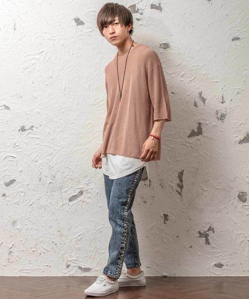 MinoriTY（マイノリティ）の「ヒョウ柄サイドラインケミカルウォッシュデニムパンツ ジーンズ レオパード（デニムパンツ・メンズ・ブルー系その他/ブルー系その他2・L/M）」の3枚目の写真