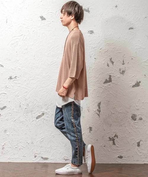 MinoriTY（マイノリティ）の「ヒョウ柄サイドラインケミカルウォッシュデニムパンツ ジーンズ レオパード（デニムパンツ・メンズ・ブルー系その他/ブルー系その他2・L/M）」の5枚目の写真