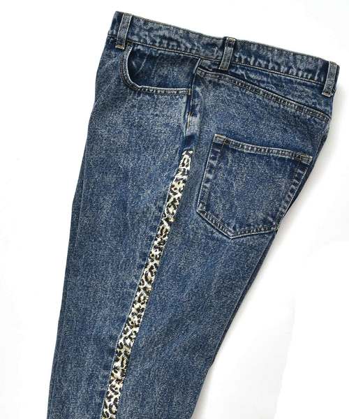 MinoriTY（マイノリティ）の「ヒョウ柄サイドラインケミカルウォッシュデニムパンツ ジーンズ レオパード（デニムパンツ・メンズ・ブルー系その他/ブルー系その他2・L/M）」の11枚目の写真