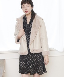 OLIVE des OLIVE | フェイクムートン ライダースジャケット(ライダースジャケット)