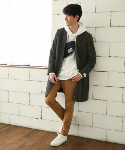 GLOBAL WORK（グローバルワーク）の「ガラメルトンチェスターコート（チェスターコート・メンズ・ダークブラウン/グレー・MEDIUM/LARGE/SMALL/X-LARGE）」の5枚目の写真