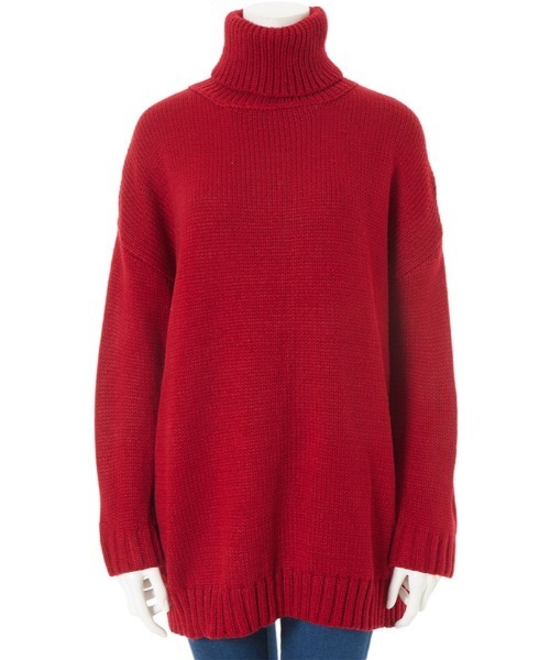 fifth（フィフス）の「オフタートルオーバーサイズニット（ニット/セーター・レディース・レッド/イエロー/グリーン/ブラウン・MEDIUM）」の4枚目の写真