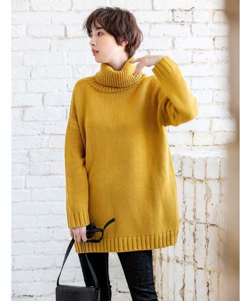 fifth（フィフス）の「オフタートルオーバーサイズニット（ニット/セーター・レディース・レッド/イエロー/グリーン/ブラウン・MEDIUM）」の16枚目の写真