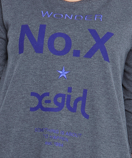 X-girl（エックスガール）の「No.X H/S TEE DRESS（ワンピース・レディース・ブラック/チャコールグレー/ホワイト・2/1）」の11枚目の写真