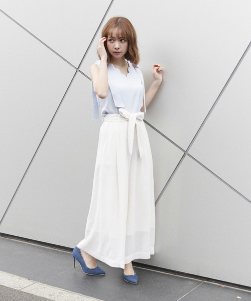 MIIA(ミーア)の「シアーワイドパンツ(その他パンツ・レディース・ブラック/ベージュ/オフホワイト・FREE)」の4枚目の写真