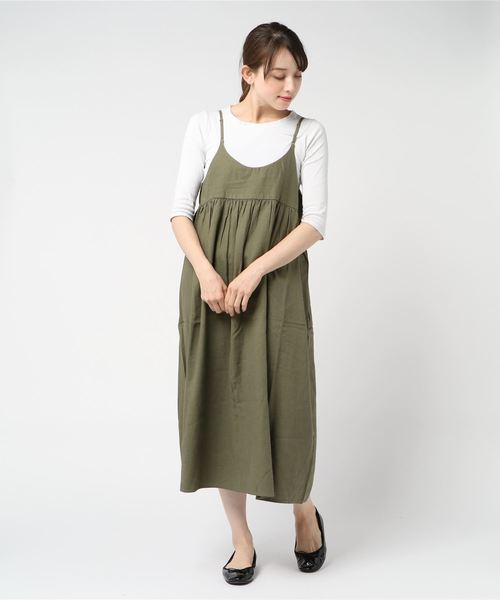 Samansa Mos2(サマンサ モスモス)の「麻レーヨンキャミワンピース(ワンピース)」 WEAR Samansa Mos2(サマンサ モスモス)の「麻レーヨンキャミワンピース(ワンピース)」 WEAR