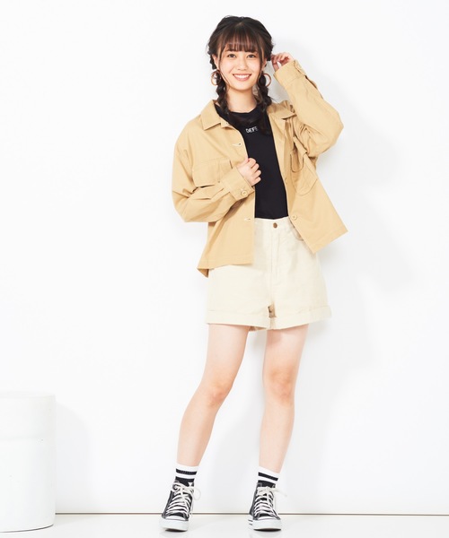 WEGO（ウィゴー）の「WEGO/コーデュロイハイウエストショートパンツ（その他パンツ・レディース・ブラック/アイボリー/キャメル/ワイン/ライトグレー・SMALL/MEDIUM/LARGE/X-SMALL）」の15枚目の写真