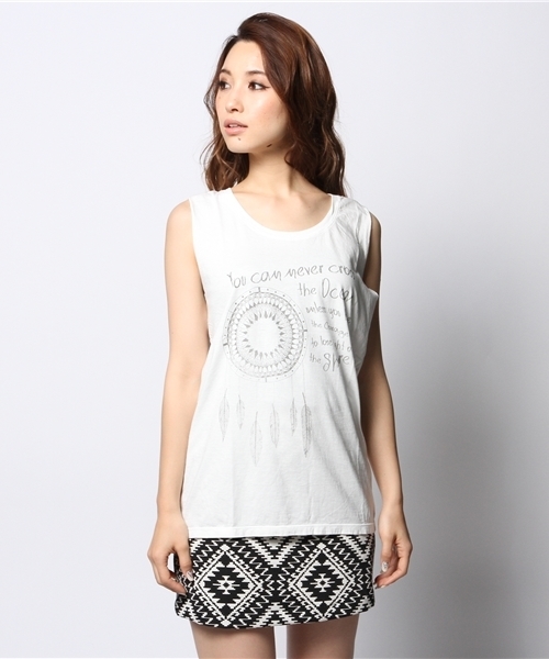 goa（ゴア）の「Cross The Ocean ﾉｰｽﾘｰﾌﾞTOPS（Tシャツ/カットソー・レディース・ホワイト/グレー/グレー系その他/ブルー系その他・FREE）」の12枚目の写真