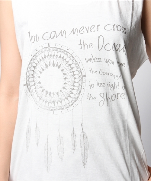 goa（ゴア）の「Cross The Ocean ﾉｰｽﾘｰﾌﾞTOPS（Tシャツ/カットソー・レディース・ホワイト/グレー/グレー系その他/ブルー系その他・FREE）」の8枚目の写真