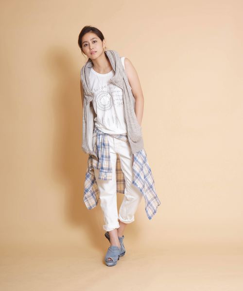 goa（ゴア）の「Cross The Ocean ﾉｰｽﾘｰﾌﾞTOPS（Tシャツ/カットソー・レディース・ホワイト/グレー/グレー系その他/ブルー系その他・FREE）」の14枚目の写真