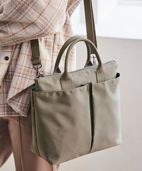 Fun & Daily（ファンアンドデイリー）の「高密度ナイロン・2WAYポケットバッグ（ショルダーバッグ・レディース・ブラック/ベージュ・FREE）」の10枚目の写真