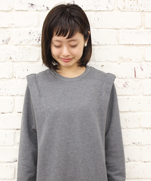 Kastane(カスタネ)の「【Kastane】重ね着風裏毛ワンピース(ワンピース・レディース・グレー/ネイビー/レッド・FREE)」の5枚目の写真