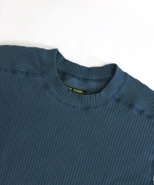 GREEN BOWL(グリーンボウル)の「GREEN BOWL Rib Pleat Long Sleeve T-shirts/グリーンボウル リブ プリーツ ロング スリーブ Tシャツ(Tシャツ/カットソー・メンズ・グリーン/オフホワイト・38/40)」の4枚目の写真