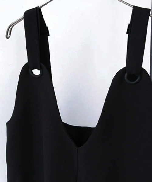 antiqua(アンティカ)の「モードワイドサロペット(サロペット/オーバーオール・レディース・ブラック・M/L)」の4枚目の写真